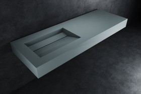 HI-MACS® Lavabo de Color Concrete Grey a Medida 1 Seno Alabama