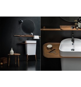 Mueble baño Suna 60cm 2 cajones + lavabo + espejo + LED