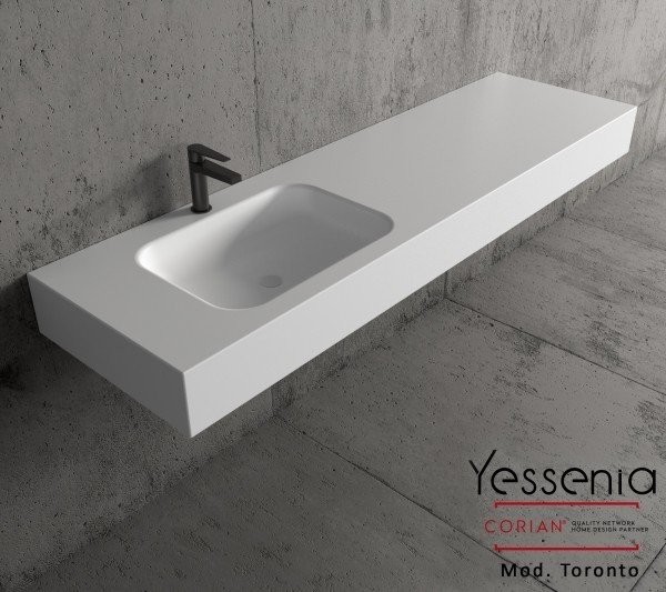 Encimera baño con lavabo integrado en Corian®, Toronto